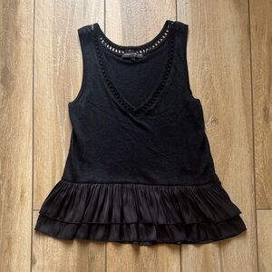 Generation Love Elegant Black Ruffle Tank